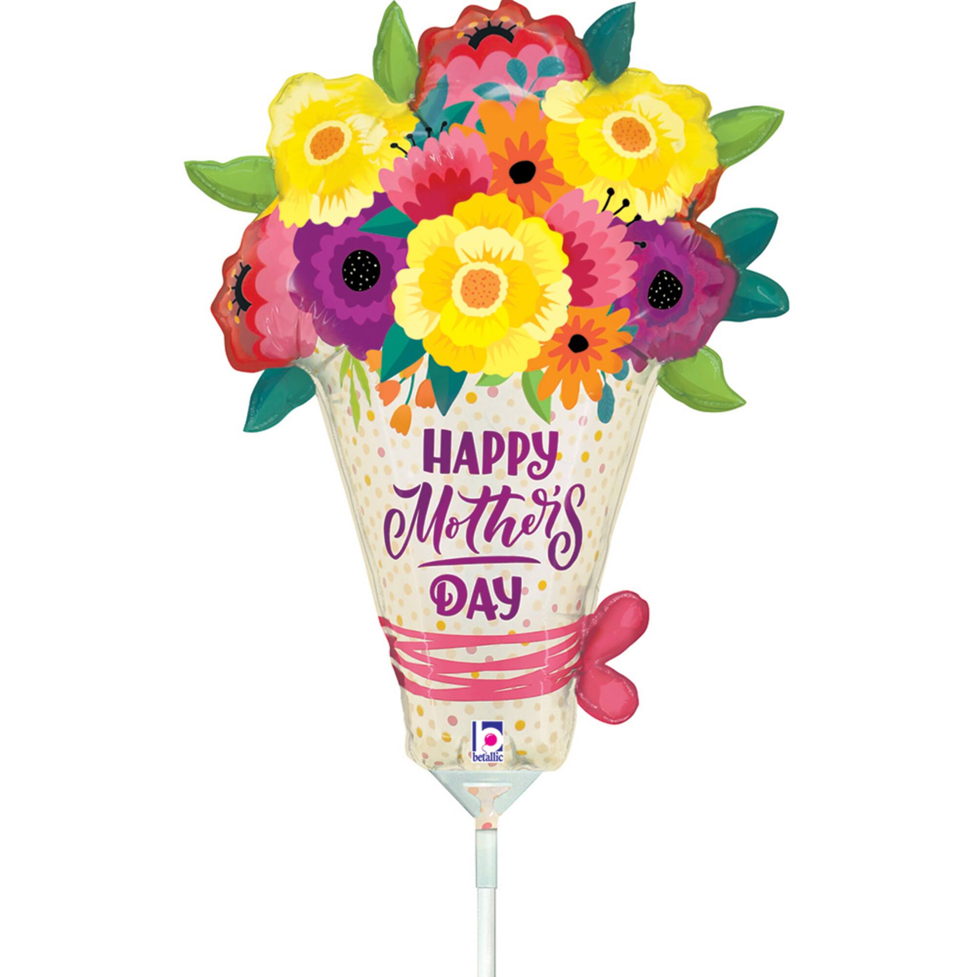9" Mother's Day Bouquet Stick Balloon